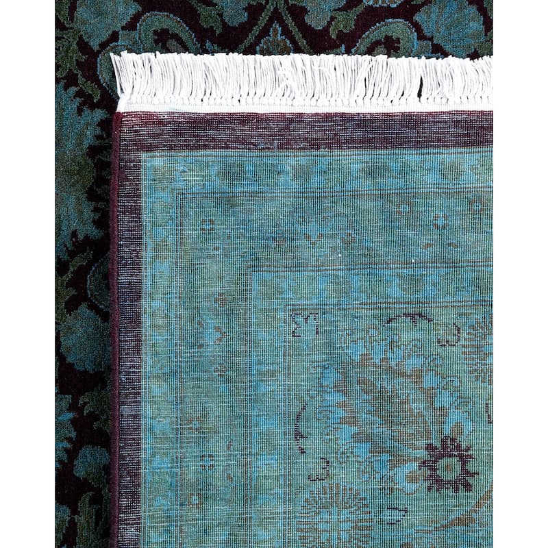 Overdyed, One-of-a-Kind Hand-Knotted Area Rug - Blue - 6' 2" x 8' 10"