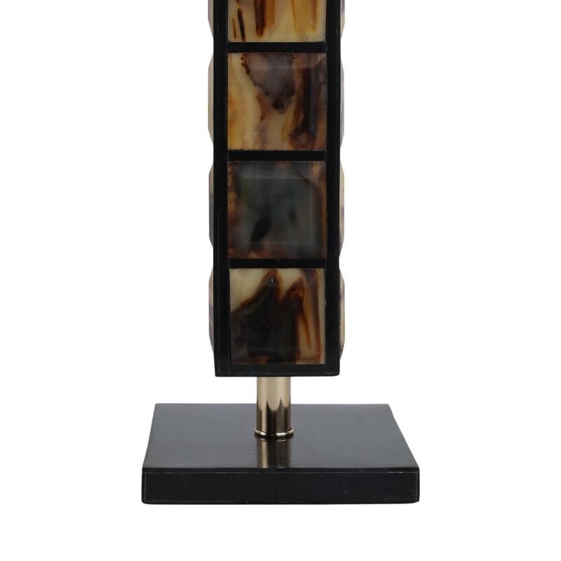 Resin Geometric Column Sculptures with Rectangle Base (Set of 2) - 6" x 6" x 21"