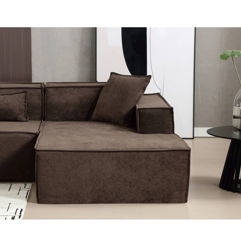 3-Seat Modern Modular Combination Free Installation L-Shaped Sofa Set