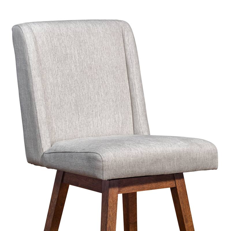 Stancoste Wingback Swivel Bar or Counter Stool with Wood Legs