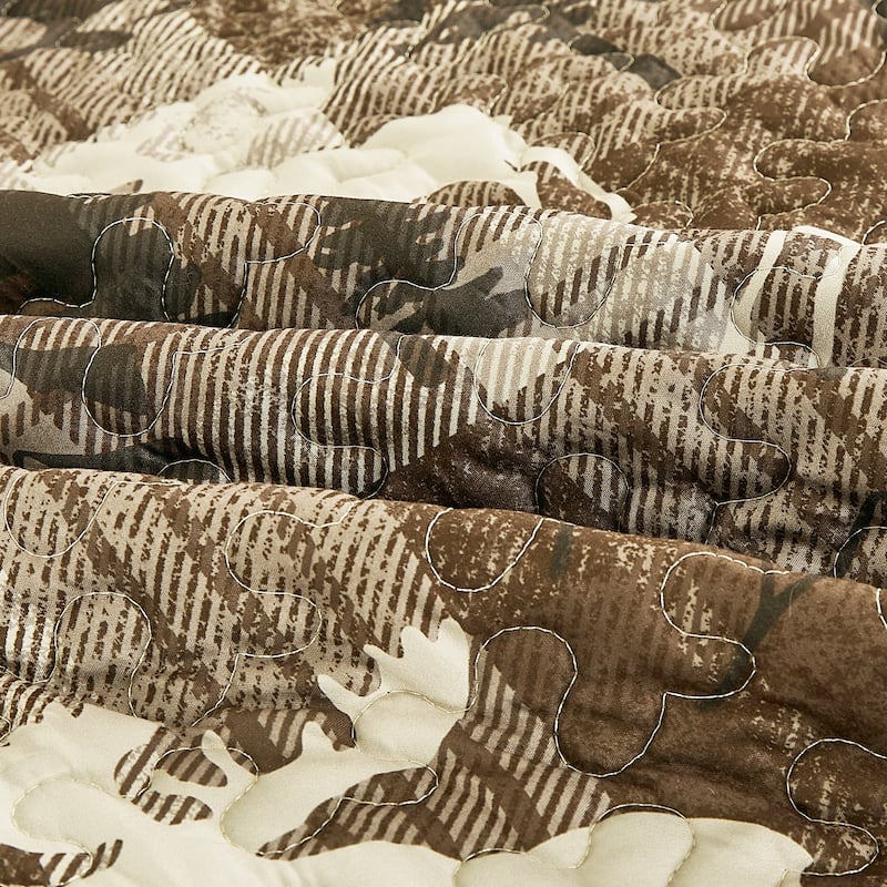 3 Pcs Rustic Polyester Quilt Bedspread Set