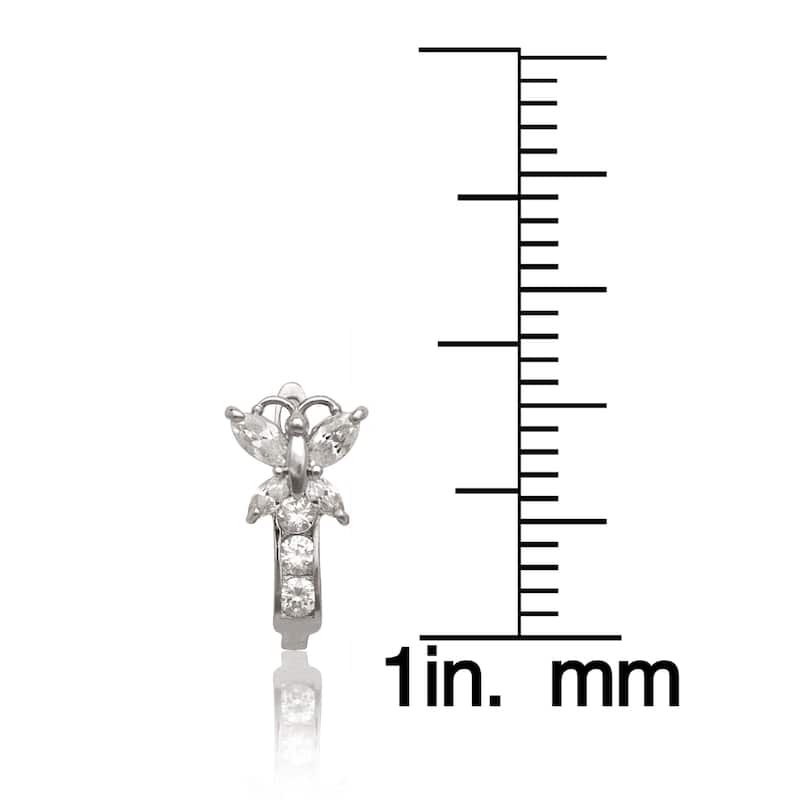 Curata 14k Gold Marquise Cubic Zirconia Butterfly Leverback Earrings - White