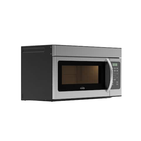 1.6 Cu. Ft. Stainless Steel Over the Range Microwave Oven with Lamp and Recirculation Vent Hood Function - 1.6 cu ft