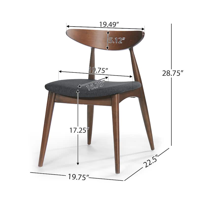 Barron Mid-century Dining Chairs (Set of 2) by Christopher Knight Home - 22.50" W x 19.75" L x 28.75" H