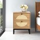 preview thumbnail 26 of 42, Wooden Nightstand ,Sofa Table With 2 Drawer Oak - 2-drawer