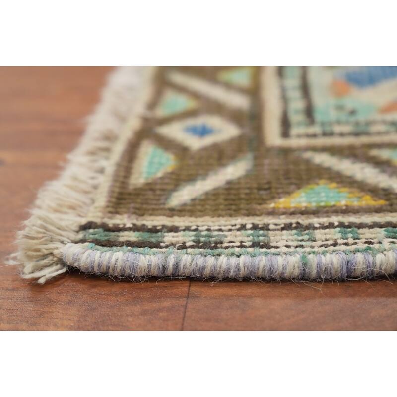 Hand Knotted Oriental 100% Wool Carpet Traditional Medallion Green Tabriz Area Rug - 4' 6'' X 3' 2''