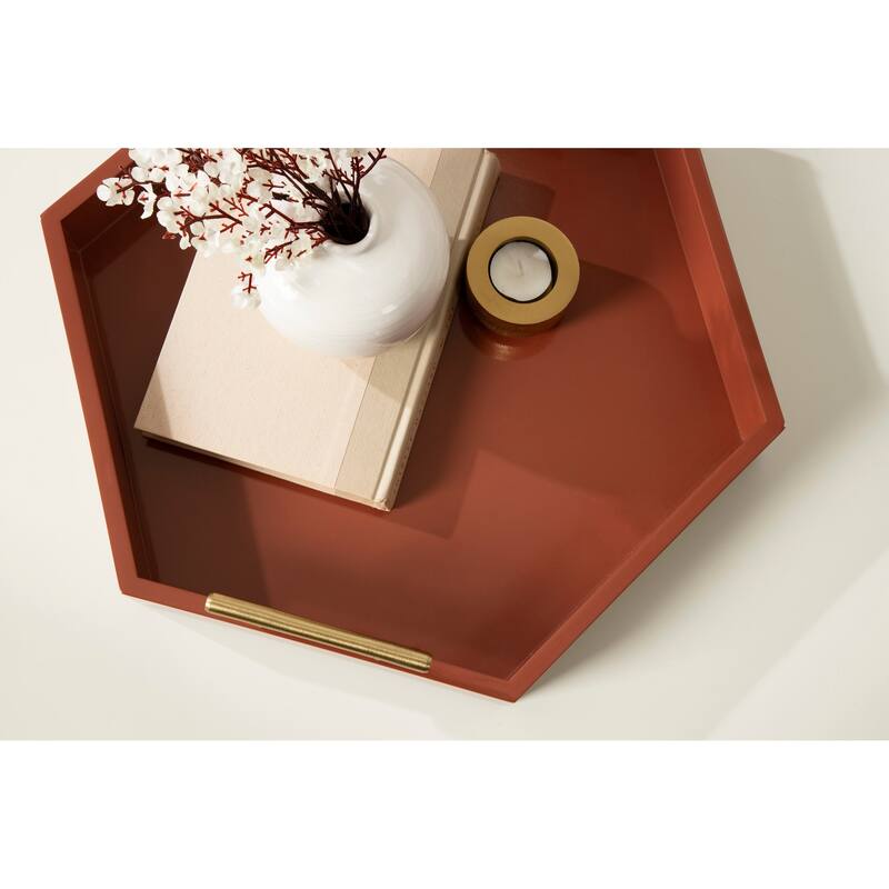 Kate and Laurel Lipton Hexagon Decorative Tray - 18x18