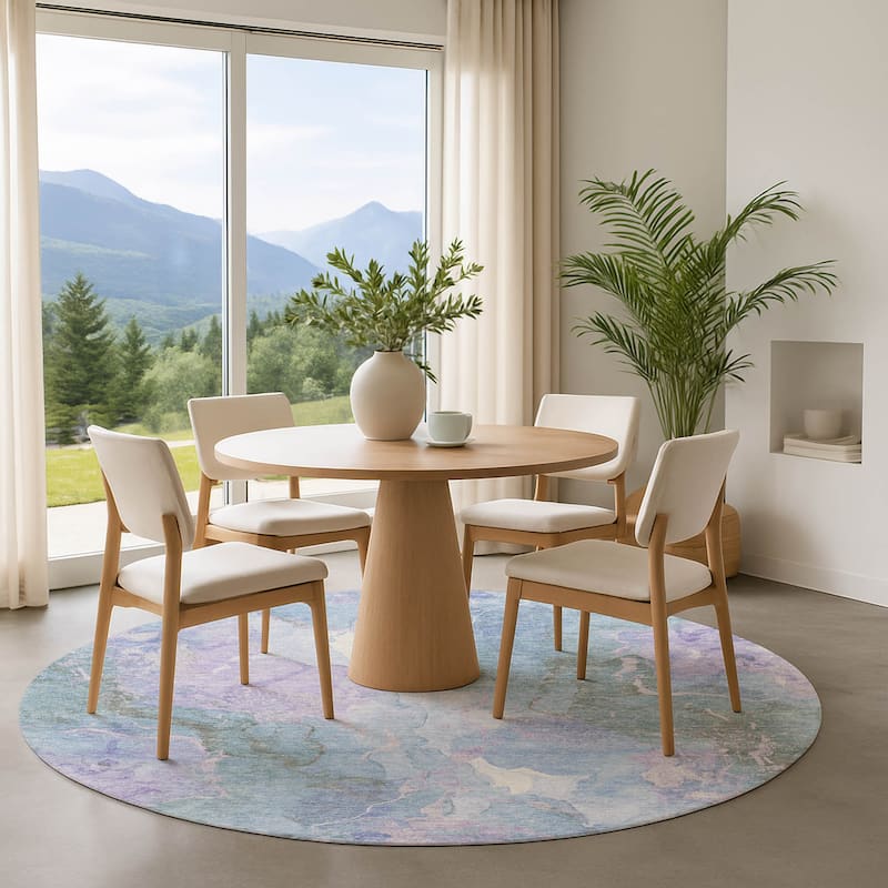 Premium Washable Super Soft Modern Contemporary Mayfield Rug - Lavender - 8' x 8'
