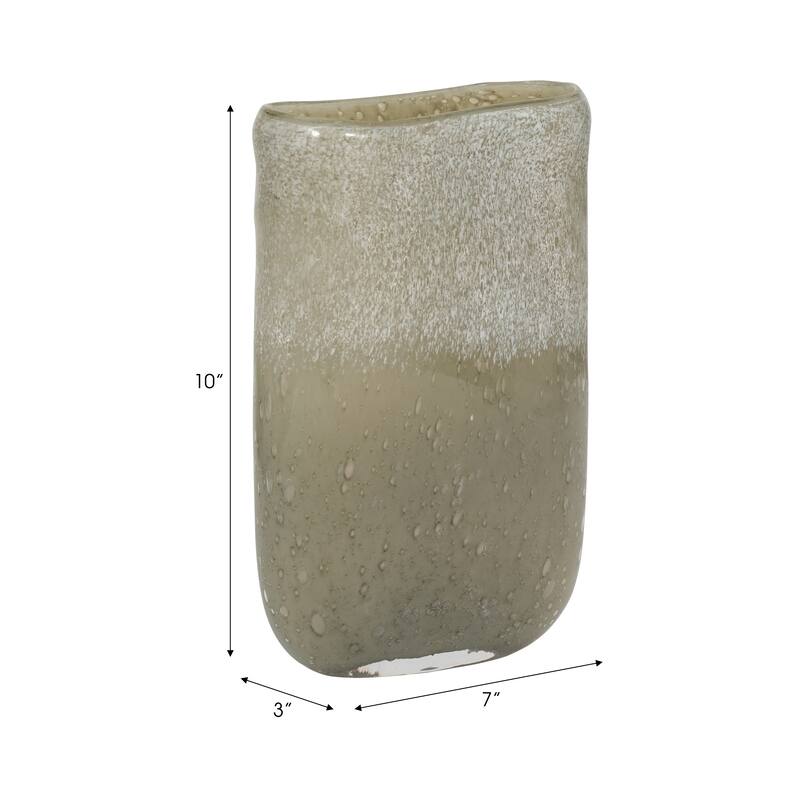 Sagebrook Home Mia Medium 10-inch Green Glass Vase Elegant Glass Decor for Contemporary Homes