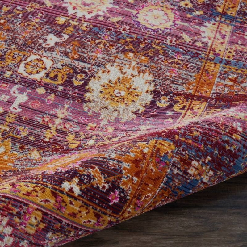 HomeRootsFloral Transitional Rectangle Area Rug - 94' X '63' X '0.5