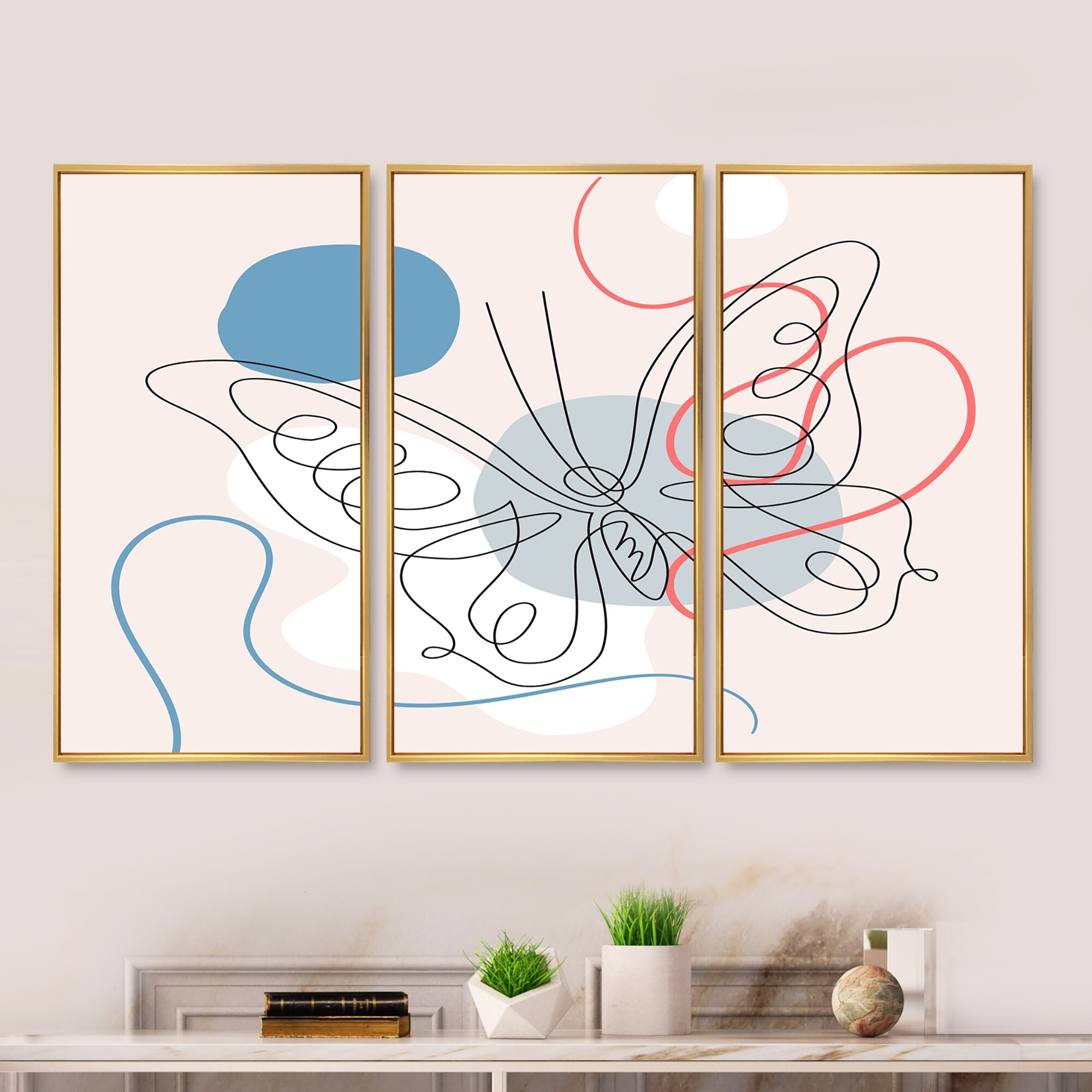 Designart-'Butterfly-One-Line-