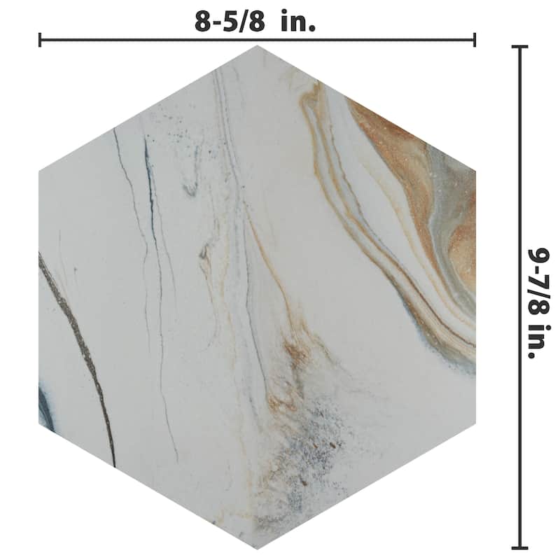 Merola Tile Marmaris Hex Sunset 8-5/8" x 9-7/8" Porcelain Floor and Wall Tile