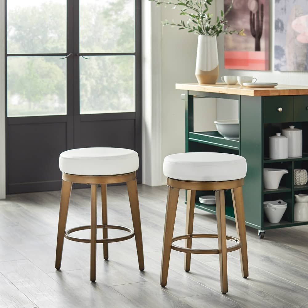 angelo:HOME Linden Swivel Barstool (Set of 2)
