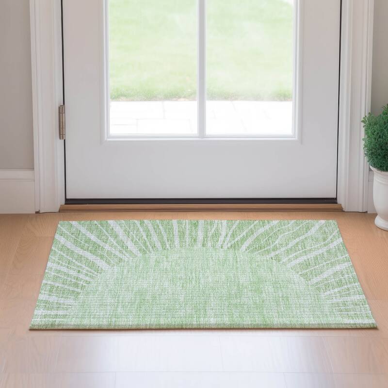 Premium Washable Super Soft Contemporary Rays Mayfield Rug - Aloe - 1' 8" x 2' 6" - Rectangle