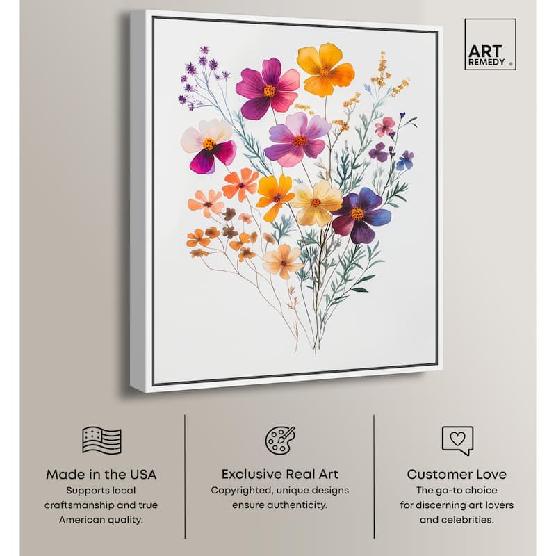 Watercolor Wildflower Canvas by Art Remedy