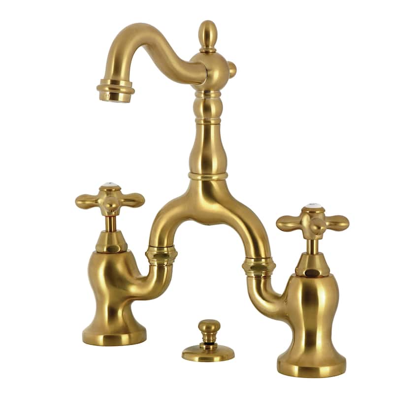 Kingston Brass KS797.AX English Country 1.2 GPM Bridge Bathroom Faucet - Brushed Brass