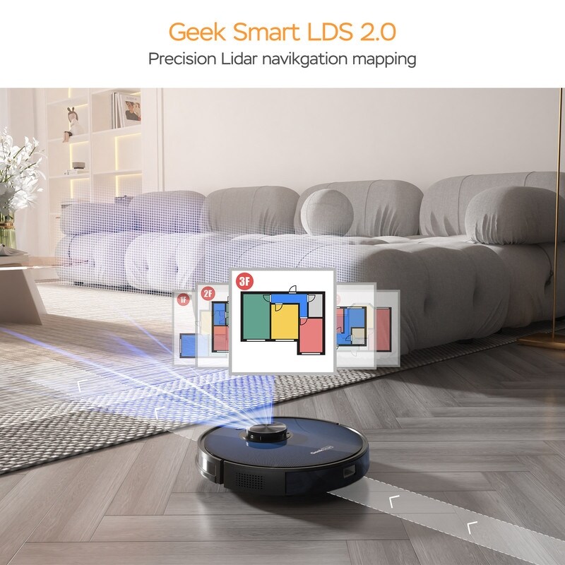 Robot Vacuum Cleaner and Mop, LDS Navigation, Wi-Fi,MAX 2700 PA Suction