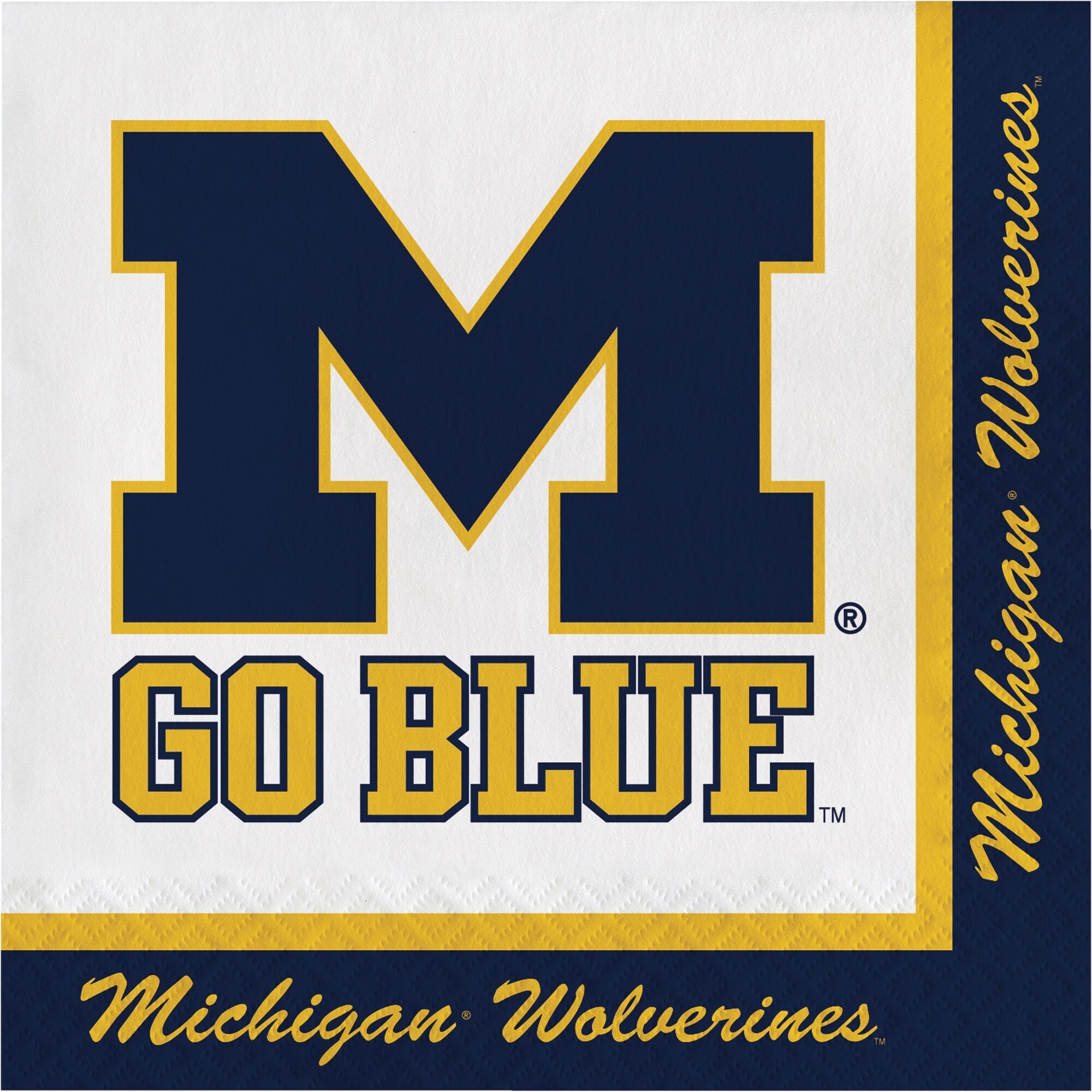 Shop Pack Of 240 Yellow And Blue Michigan Disposable Party Luncheon Napkins 6 5 Overstock 22725112