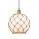 Option Antique Brass / White Glass / Brown Rope