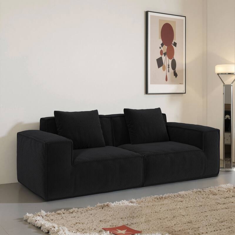Modular Sofa Can Be Converted Into An Oversized Sofa Bed Free Conversion Sofa Set,Two Person Combination - Black