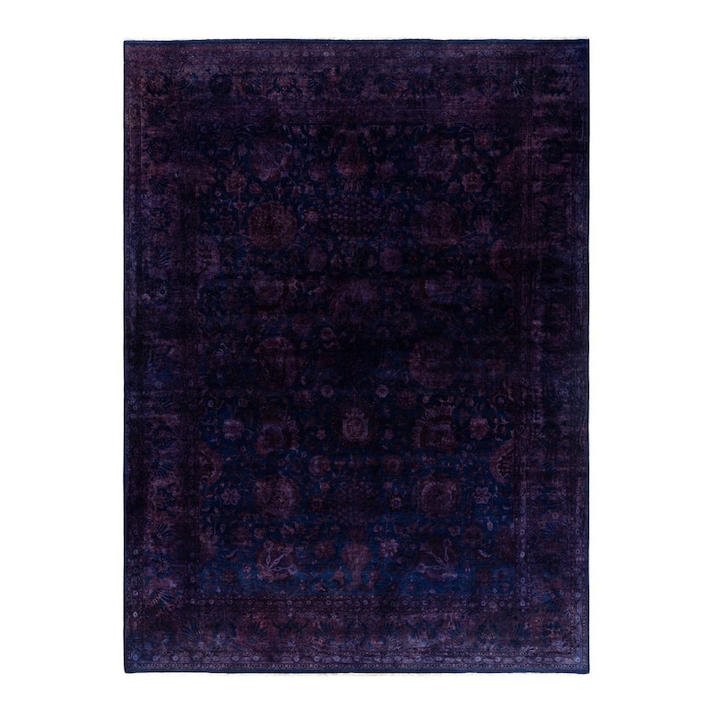 Fine Vibrance One-of-a-Kind Hand-Knotted Area Rug - Navy, 9' 1" x 12' 0" - 9' 1" x 12' 0"