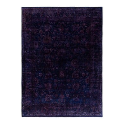 Fine Vibrance One-of-a-Kind Hand-Knotted Area Rug - Navy, 9' 1" x 12' 0" - 9' 1" x 12' 0"