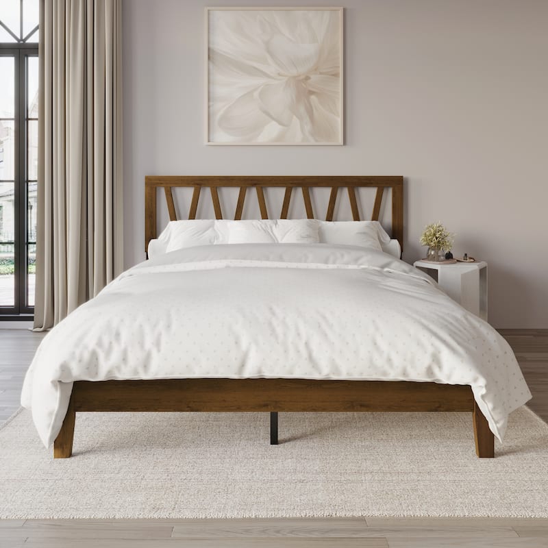 Clayfell Gadsden Solid Wood Panel Bed - Brown - Twin