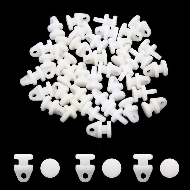 40Pcs White 3mm Hole Dia Window Glider Track Slide Wheels Roller Curtain Carrier - White