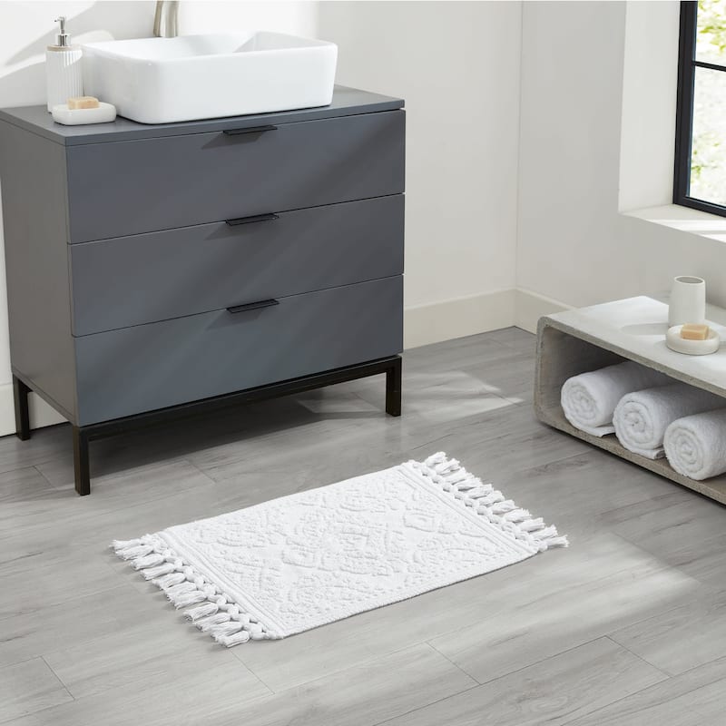 Jean Pierre Ricardo Cotton Fringe 2-Piece Bath Rug Set