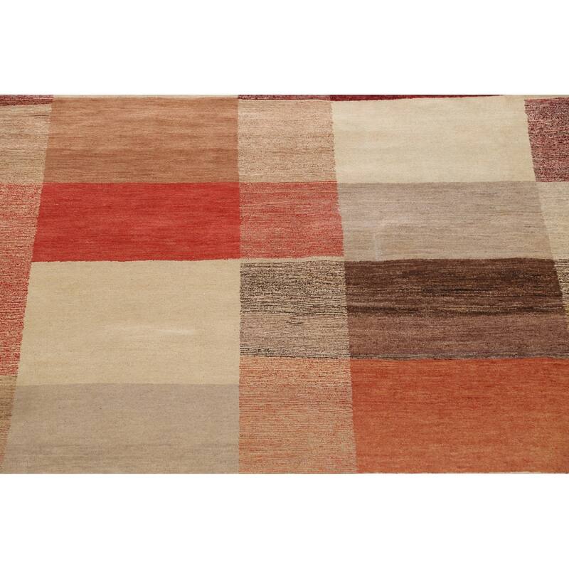 Hand Knotted Oriental 100% Wool Carpet Tribal All-Over Multi-Colored Gabbeh (kashkoli) Area Rug - 11' 8'' X 9' 2''