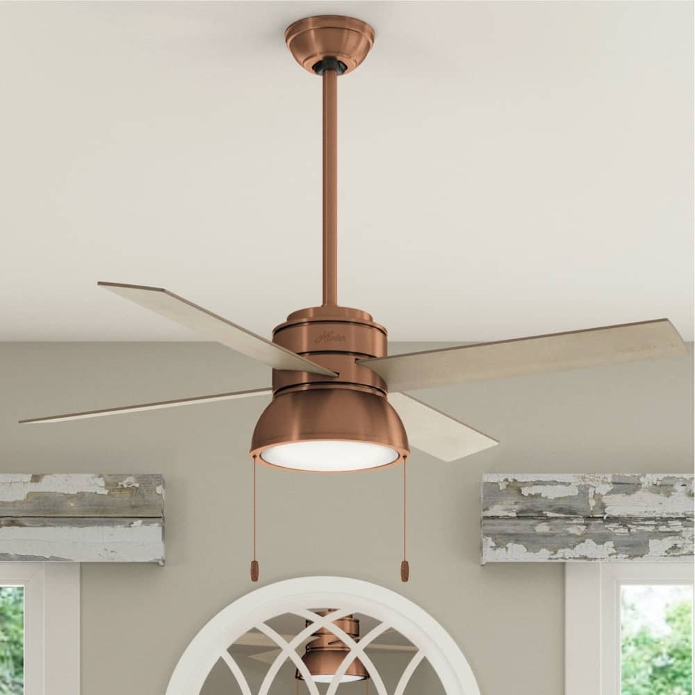 Hunter 52" Loki Ceiling Fan with LED Light Kit and Pull Chain - Transitional, Modern-Contemporary