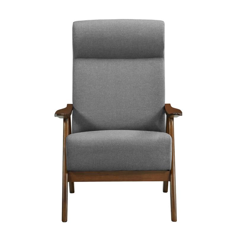 Walnut Finish Solid Wood High-Back Accent Chair