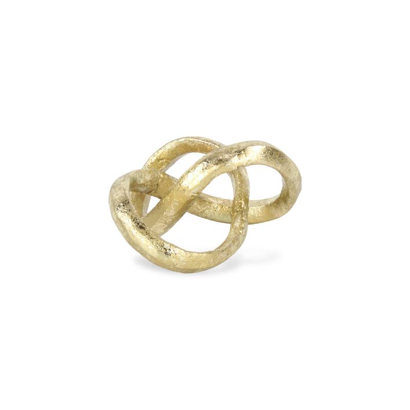 HomeRoots 6" Gold Cast Iron Modern Abstract Infinity Knot Tabletop Sculpture - 5.75' X '3.25' X '5.25