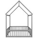 preview thumbnail 14 of 13, Full Size Wood House Bed with Roof, Fence and Door, Wooden Bedframe