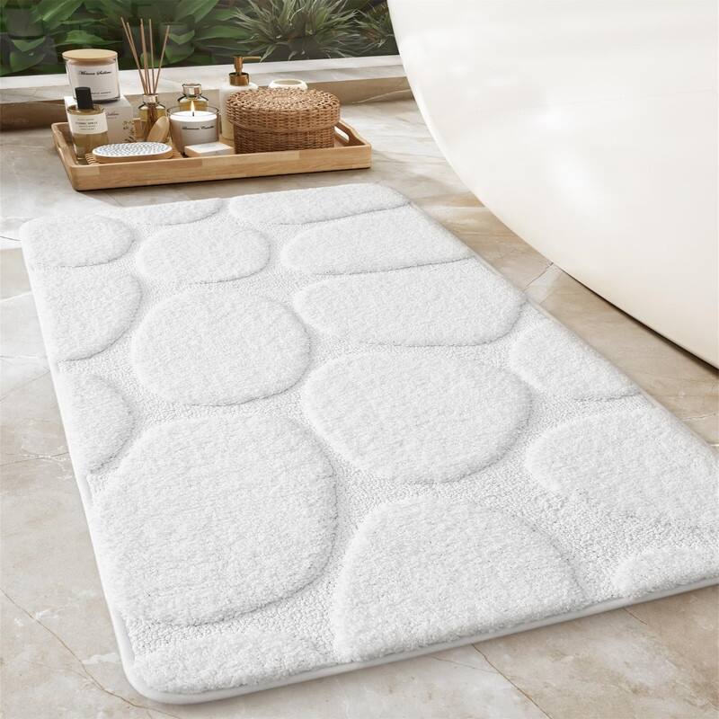Bathroom Rugs Non Slip - White