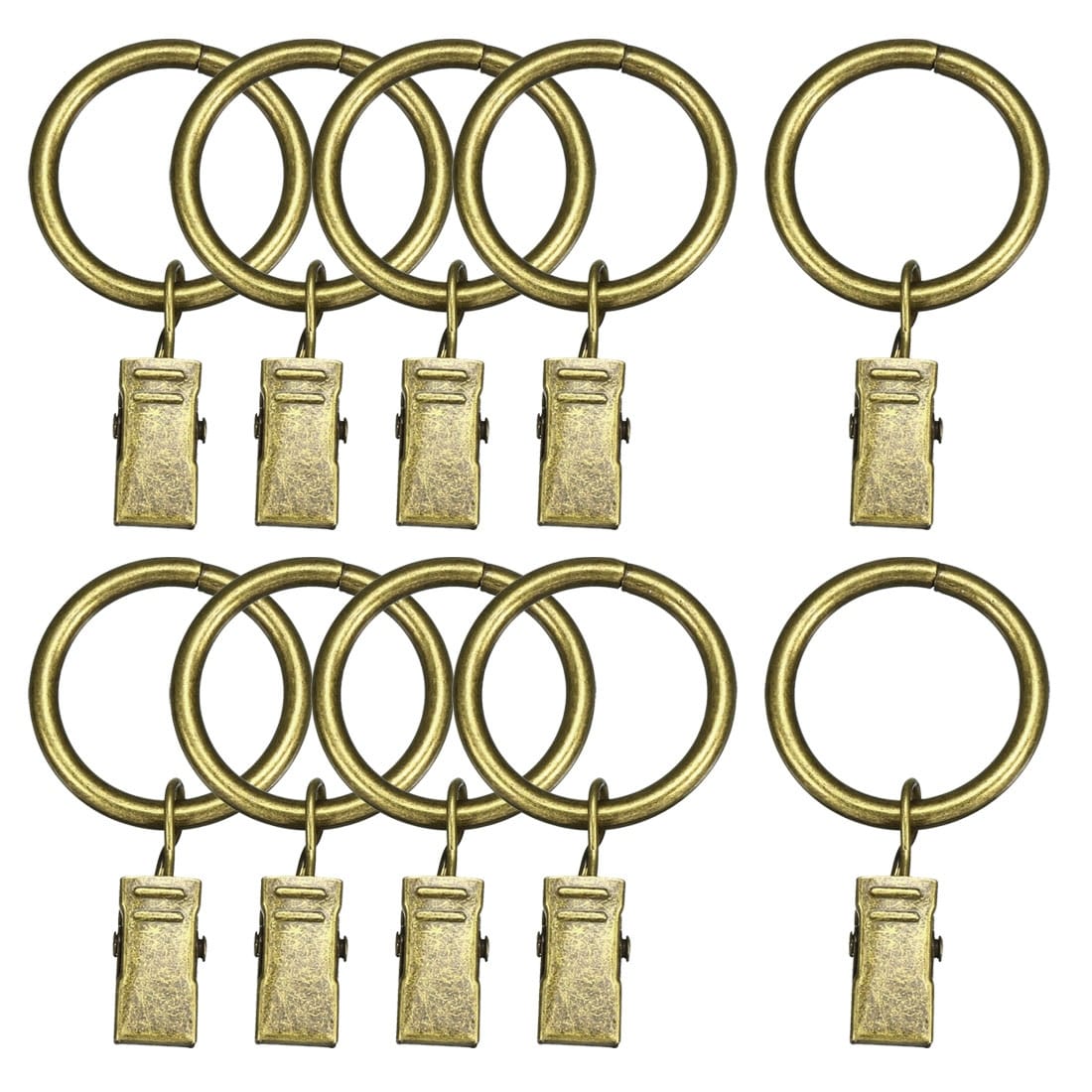 10Pcs With Clip Bathroom Shower Curtain Rod Rings Curtain Clips