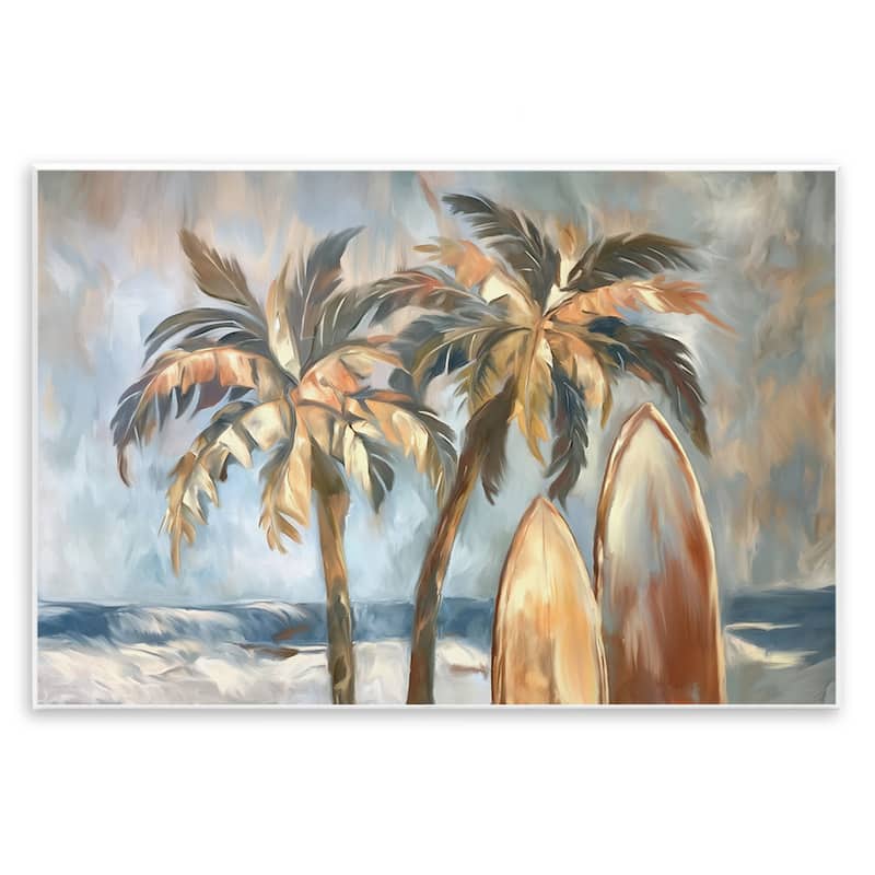 Stupell Warm Tropical Surfboards Wall Plaque Art Design By Ramona Murdock - 15 x 10