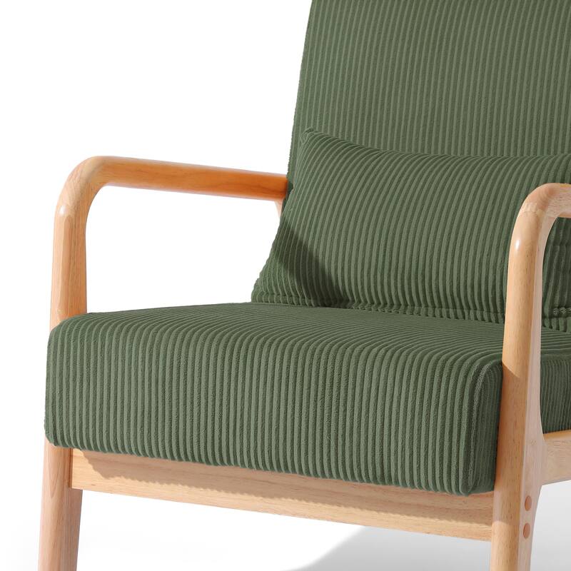 Mid-Century Upholstered Accent Chair with Wood Frame