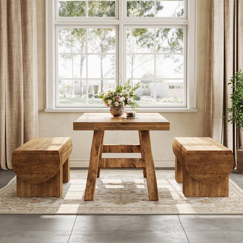 Farmhouse Solid Wood Dining Bench, Entryway Shoe Bench, Kitchen Bench for Dining/Living Room, Hallway