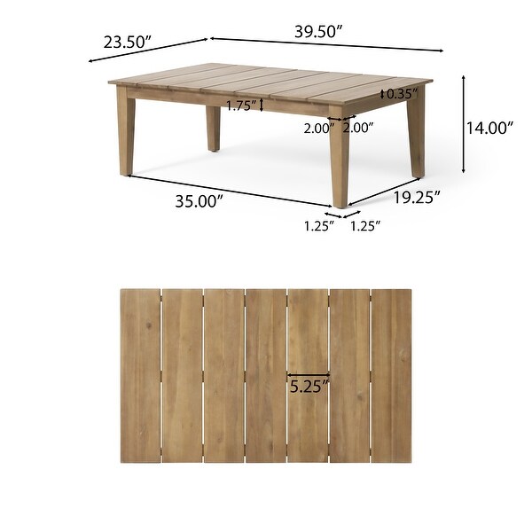 Kiara Acacia Wood Outdoor Coffee Table by Christopher Knight Home