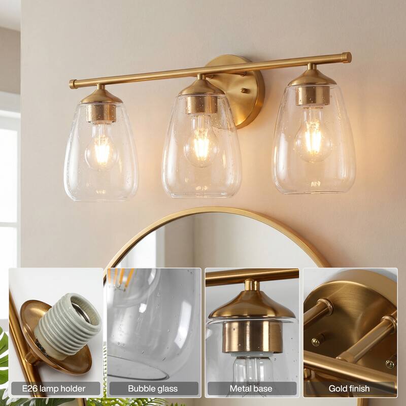 3-Light Bathroom Dimmable Vanity Light