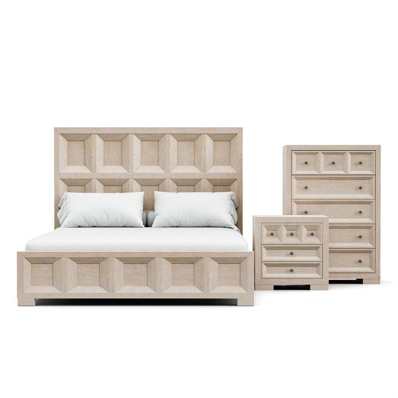 Furniture of America Durem Modern Classic 3-Piece Wood Panel Bedroom Set