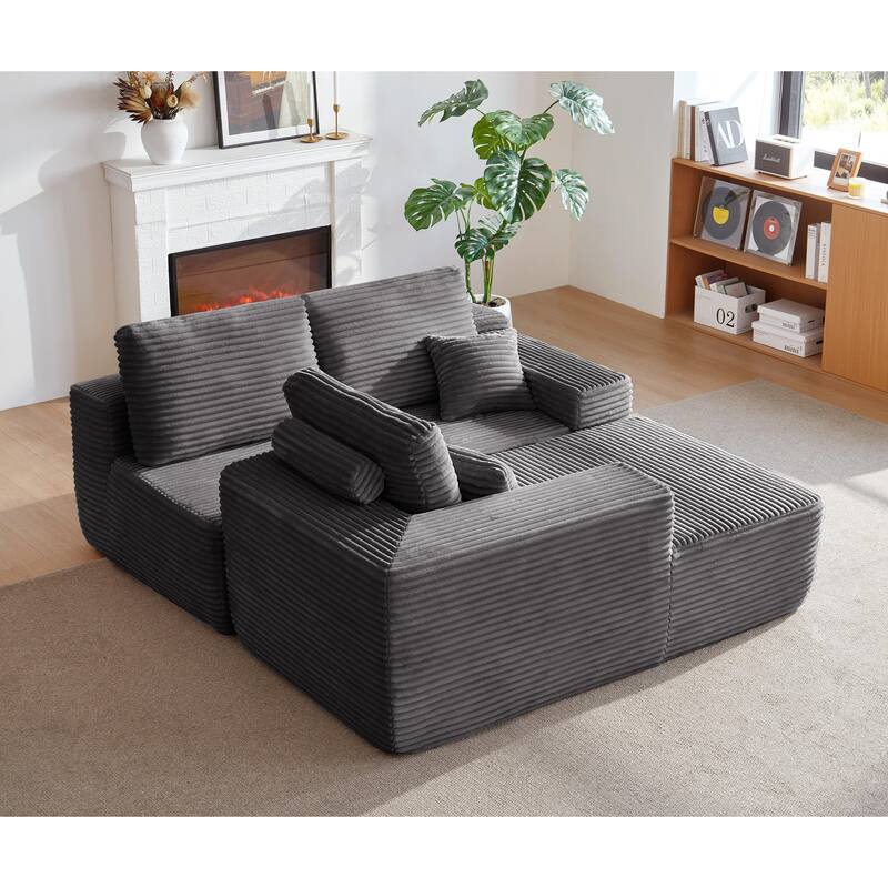 105" Cloud Sectional Couch with L-Shape Chaise,Modern Modular Sofa with Deep Seat, Upholstered Couches