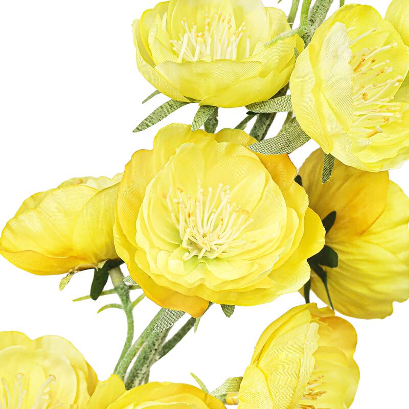 Set of 2 Yellow Artificial Hybrid Delphinium Flower Stem Spray 36in - 36" L x 5" W x 5" DP