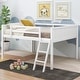 preview thumbnail 27 of 30, Twin Size Wood Loft Bed with Flexible Ladder Placement, Guardrails, and Slide - Gray, Space-Saving Design for Play and Rest