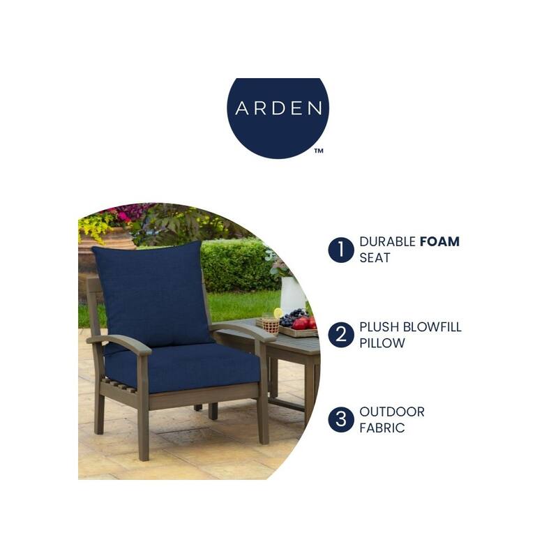 ARDEN earthFIBER Outdoor Foam Deep Seat Cushion Set, 22 in x 24 in