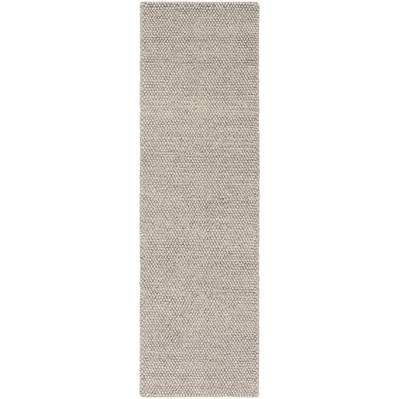 SAFAVIEH Handmade Natura Gonnie Wool Rug - 2'3" x 8' Runner - Silver