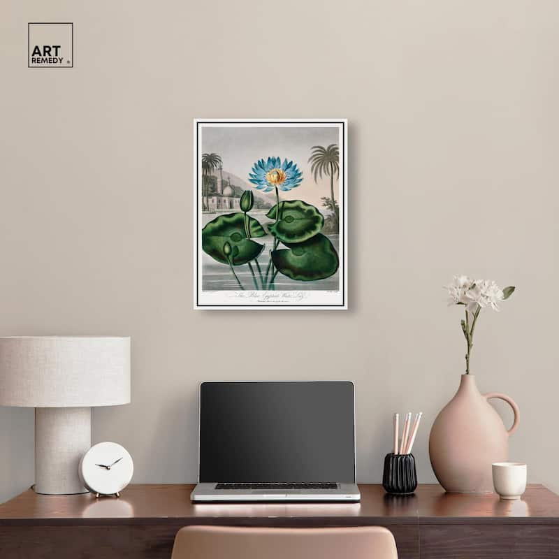 Blue Egyptian Water-Lily Canvas by Art Remedy