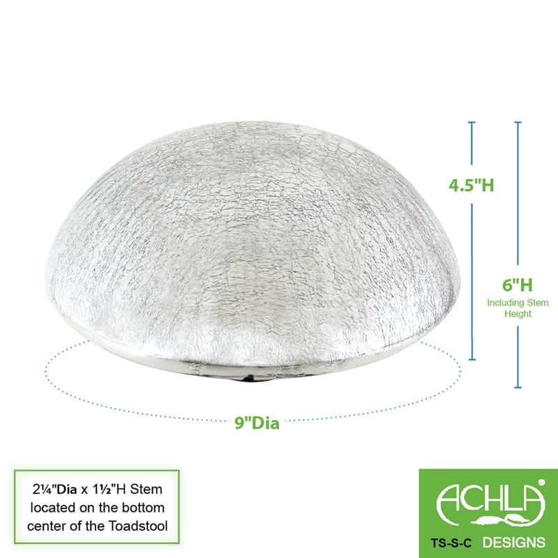 Achla Designs Glass Toadstool Gazing Globe Ball, 9 Inch Diameter