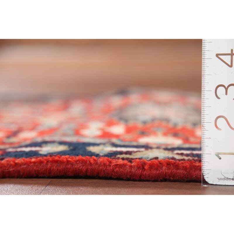 Orange Geometric Kazak Indian Accent Rug Hand-Knotted Wool Carpet - 2'0"x 3'0"